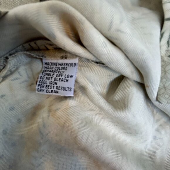 Tommy Bahama Mens Beige Button-Up Shirt 100% Silk Short Sleeve Leaf Print Large - Picture 4 of 11